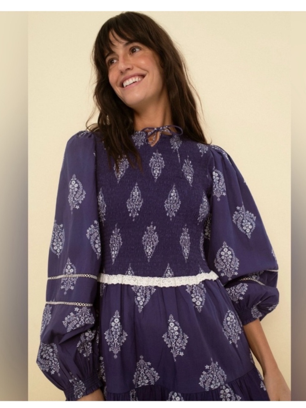 Sonmer Camila Printed Maxi Dress with Puff Sleeves - Picture 2 of 5